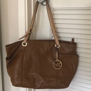 Brown Genuine Leather Michael Kors Purse